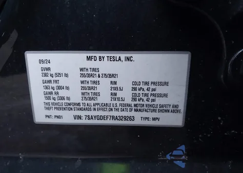 2024 Tesla Model Y Performance Dual Motor All-Wheel Drive из США, поврежденный, VIN 7SAYGDEF7RA329263